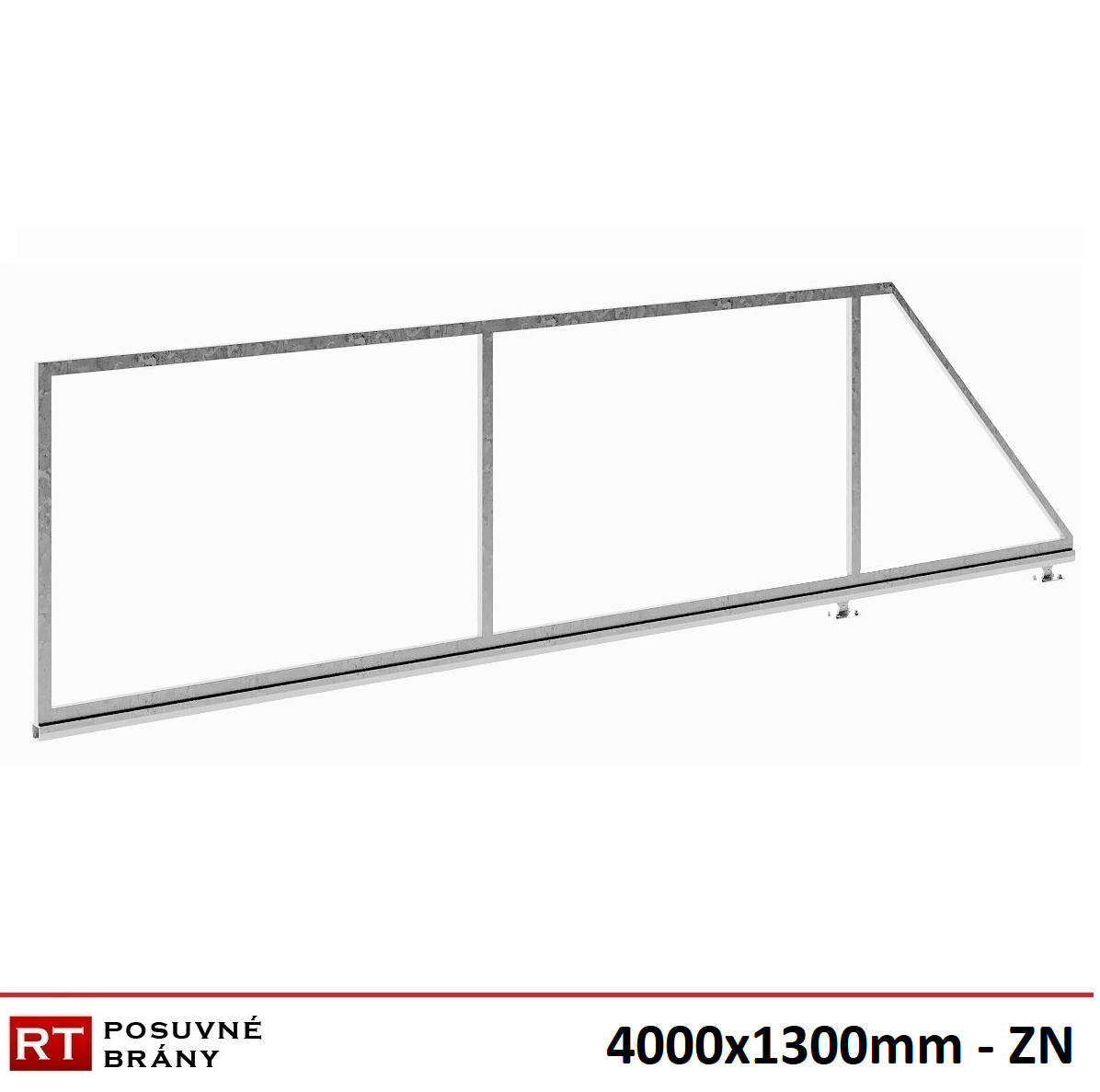Typizovaná posuvná brána 4000x1300mmZN