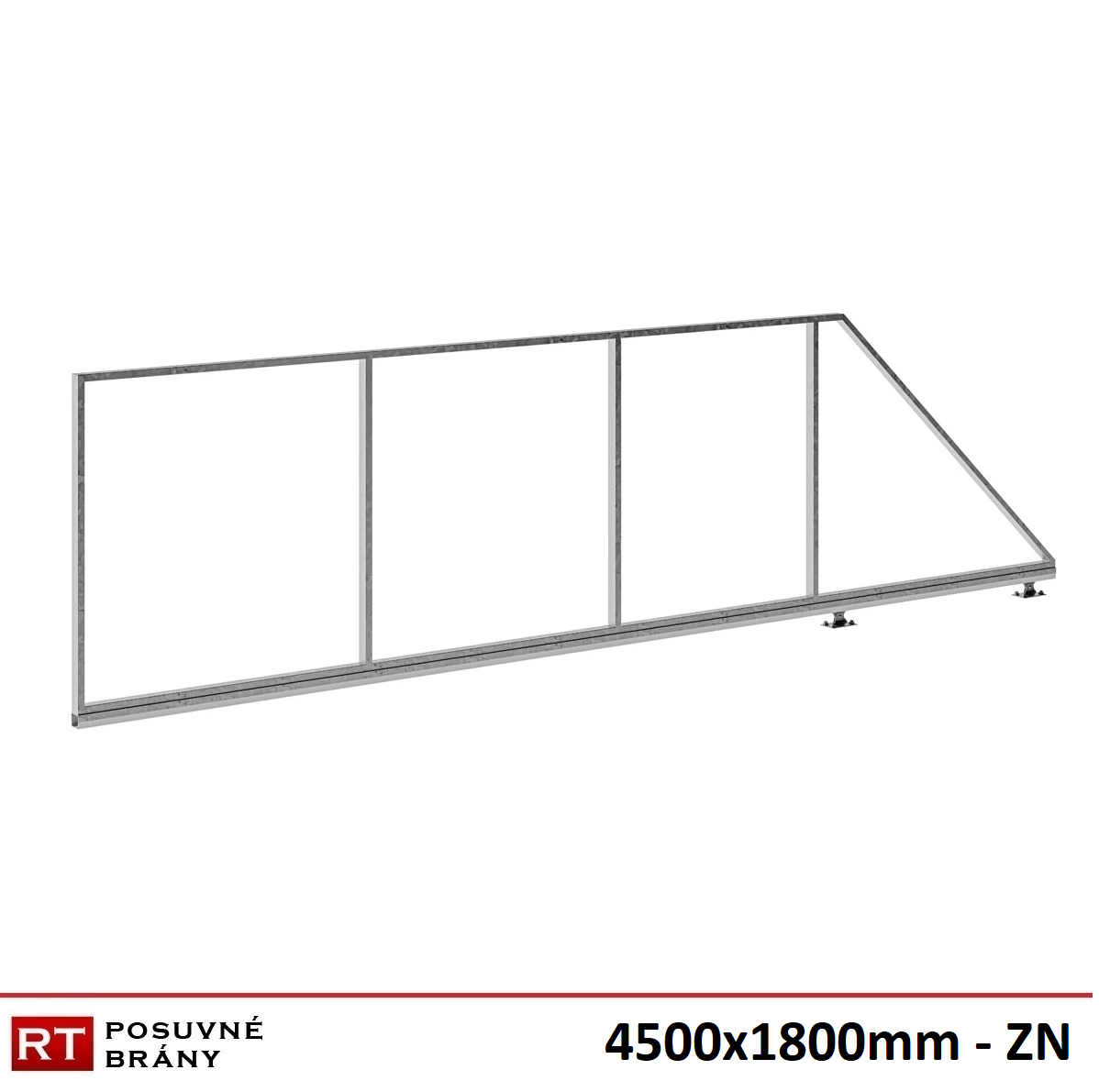 Typizovaná posuvná brána 4500x1800mmZN
