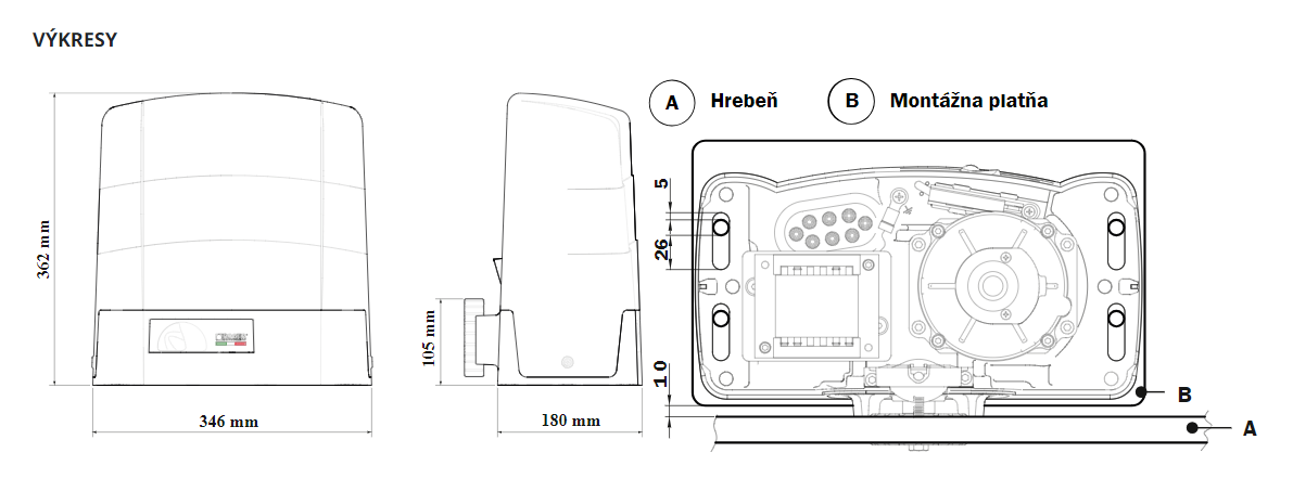 Pohon pre posuvnú bránu do 1500kg-FULL – Obrázok 2